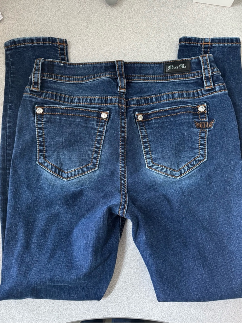 Miss Me Heaven Women's Indigo Blue Skinny Jeans with Embellished Back Pockets